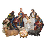 Presépio Natal Grande Gigante 52cm Em Resina 11 Peças