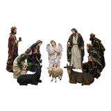 Presépio Natalino Enfeite Religioso De Resina 11 Peças 52 Cm