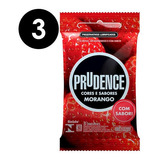 Preservativo Camisinha Prudence Morango 3 Pacotes