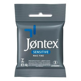 Preservativo Jontex Sensitive Mais Fino Pacote 3 Unidades