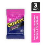Preservativo Lubrificado Blowtex Orgazmax Pacote 3 Unidades