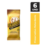 Preservativo Lubrificado Prazer Prolongado Blowtex Pacote 6 Unidades