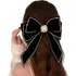 Presilha De Cabelo Laço Veludo Strass Deslumbrante Preto