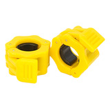 Presilha Pequena Par 28mm Barra Anilha Halter Peso Academia Cor Amarelo Diâmetro Interno 28 Mm