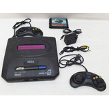 Preto E Branco Console Sega Mega Drive 2 Com Controle E Jogo Leia Descrição