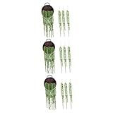 PRETYZOOM 12 Peças Rasgo Rattan Flor Falsa Planta Suspensa Artificial Plantas Falsas Verdes Plantas Falsas Suspensas Planta De Videira Realistas Em Vasos Trepadeiras Plantas Suspensas