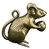 PRETYZOOM 3 Pecas Ornamento De Rato De Latão Modelo De Mini Latão Decoração De Animais De Paisagem Estátua De Rato Estatueta De Rato De Latão Mini Rato Ratinho Escritório Rato Do Zodíaco
