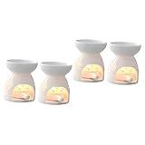 PRETYZOOM 4 Pcs Queimador De Difusor De óleo Essencial Porta Queimador De Cerâmica Queimador De Aromaterapia Fogão De óleo Essencial Pó Facial Vela