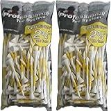 Pride Professional Tee System Golf Pro Comprimento 2 3 10 2 Cm 100 T Wht Yl Pacote Com 2 