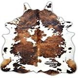 Prime Cowhides Tapete De Couro De Vaca Tricolor Brindle Tapetes De Couro De Vaca Autênticos Para Sala De Estar Tamanho Médio Tapete De área 150 Cm X 180 Cm 