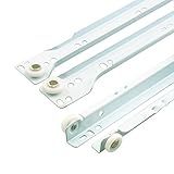 Prime-Line MP7211 Kit De Deslizamento De Gaveta- 43-18 Cm - 3-4 Pol- Trilhos De A O- Revestimento Em P Branco- 1 Conjunto