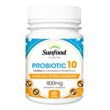 Probiotic 10 Probióticos 60 Cápsulas Suplemento Sunfood