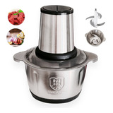 Processador Elétrico Inox Com 4 Lâminas Carne Legume Premi Cor Cinza 110v