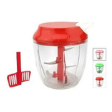 Processador Triturador Mixer Manual Alimento 5 Lâminas Alho Cor Vermelho