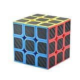 Professional Speed Magic Cube Carbon Fibre Stickers 3x3, Black