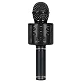 Profissional Bt Microfone Sem Fio Karaokê Alto-falante Ktv Leitor De Música Cantando Gravador Microfone Portátil Preto