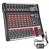 Profissional Placa De Som Audio Mixer Canal 7 8 12 Canals Mesa De Som Misturador Com Bluetooth Acessórios De Streaming Para Mixers De DJ 8 Canais 