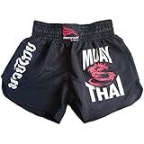 PROGNE SPORTS F Calção Short Para Muay Thai Masculino E Feminino Preta Black M
