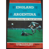 Programa Oficial Inglaterra X Argentina 1974 Coleção Futebol