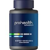 Prohealth Vitamin D3 50,000 (50,000 Iu, 50 Softgels) Helps Boost And Support Healthy Bones And The Immune System | Gluten Free