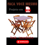 Projeto De Mesa Cadeira Madeira Dobrável De Bar E Lanchonete