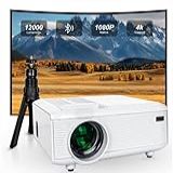 Projetor- Mini Projetor Atualizado 2024- Projetor Portátil Com Suporte 4K Com Bluetooth- Projetor De Tela Grande De 300 Polegadas- Mini Projetor 1080p- Projetor Portátil LCD De 12000 Lúmens Para Home