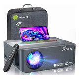 Projetor 8k Android 5g Wifi Bluetooth Full Hd 1080p 12000 Lm Cor Cinza Azul