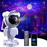 Projetor Astronauta Luz 3D De Estrelas Nebulosa Com Som Robô Lua Galáxia Infantil Abajur LED Luminária Noturna Quarto Menino Temporizador Bluetooth Com Controle Remoto Luminária Ambiente Decorativa