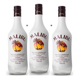 Promoção 3 Malibu Coconut Rum Caribbean 750 Ml Brinde