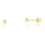 Promoção Brinco De Ouro 18k Bola 2 5mm Infantil 2o Furo Bebe