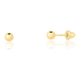 Promoção Brinco De Ouro 18k Bola 3mm Infantil 2o Furo Bebe
