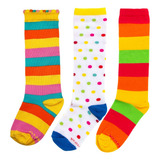 Promoção Kit 3 Meias Bebê Infantil 3 4 Colorida Listrada