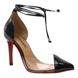 Promoção Scarpin Transparente Vinil Salto Alto 10cm Sapato