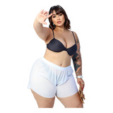 Promoção Short Saída De Praia Plus Size Colors Tendência