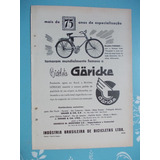 Propaganda Vintage Bicicleta Garicke Indústria Brasileira D
