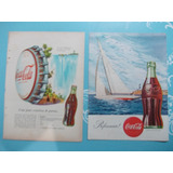 Propaganda Vintage kit De 2 Folhas Coca cola Refrig 