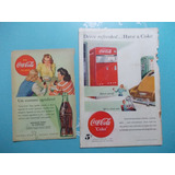 Propaganda Vintage kit De 2 Folhas Coca cola 