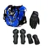 Proteção Colete Cotoveleira Joelheira Luva Motocross Azul