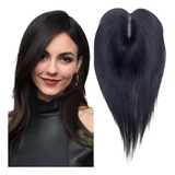 Prótese De Topo Franja Falsa Cabelo Humano 25cm