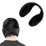 Protetor Aquecedor De Frio Do Inverno Para Ouvido E Orelha Unisex De Pelúcia 2 PRETO Unico 