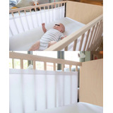 Protetor Berço Tela Respirável Bebê Branca Lisa Grade 2 Lado