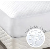 Protetor De Colchão Impermeável Capa Colchão Cama Casal Cor Branco