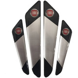 Protetor De Porta Aço Escovado Resinado Fiat C Fundo Prata