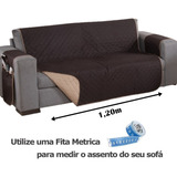 Protetor De Sofá Impermeável King 2 Lugares Dupla Face Cor Tabaco caqui Liso