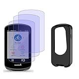 Protetor De Tela E Capa De Silicone Para Garmin Edge 1030 1030 Plus Gps 3 1 Pacote Filme De Vidro Temperado Anti Arranhões De Alta Definição Cobertura Total Transparente