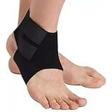 Protetor De Tornozelo Tornozeleira Neoprene Confortável Ajustável Tamanho Único Bilateral Unissex Preta  Black  Ankle Support