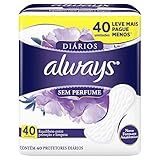 Protetor Diário Always Sem Perfume 40 Unidades