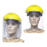 Protetor Facial Viseira Transparente C Catraca Epi Proteção Cor Cinza escuro