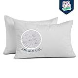 Protetor Impermeável Para Travesseiro Premium SUPER SILENCIOSO Tecido Jacquard 100 Impermeável Estilo Americano Avulso Branco