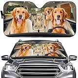 Protetor Solar Automotivo Golden Retriever Para Brisa De Janela Dianteira Do Carro Viseira De Proteção Solar Para Família De Cães Protetor De Labrador Protetor De Bloqueador Para Sol Universal